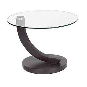  Bellini Modern Round Glass Top End Table