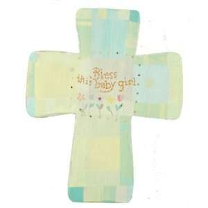 Bless this baby girl Large Wooden Cross 