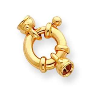  14K Gold Spring Ring Clasp w/End Caps 19mm