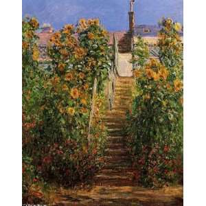   oil paintings   Claude Monet   24 x 30 inches   The Steps at Vetheuil