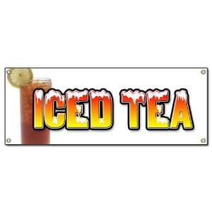  ICED TEA BANNER SIGN sweet ice drink cart stand new Patio 