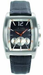 Chrono TED BAKER New Gray Leather Mens Watch TE1017  