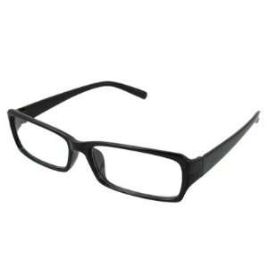  Black Frame Rimmed Plastic Arms Clear Lens Plano Glasses 