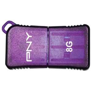  PNY 8 GB Micro Sleek USB Drive, Purple (P FDU8GBSLK/PRP EF 