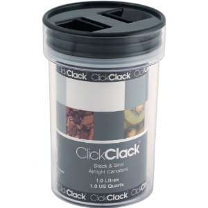 Clickclack Stack and Seal 1 Quart Canister, Charcoal Lid  