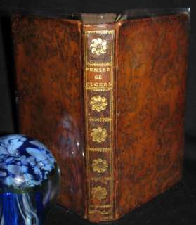 1764 Antique French Latin Book ~ CICERO Pensees de Ciceron Philosophy 