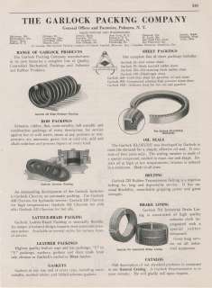 Garlock Oil Seals Packing Brake Lining Asbestos 1944 AD  