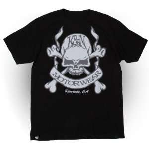   88 6065 M Black Medium T Shirt with Skull and Bones Logo Automotive