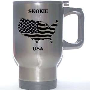  US Flag   Skokie, Illinois (IL) Stainless Steel Mug 