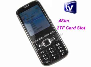 C8 Unlocked 4 Sim 2T Flash Card Fashion Mobile Phone TV  MP4 Cell 