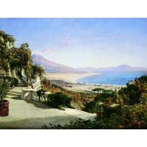 William Wyld 54W by 28H  A View of the Bay of Naples CANVAS Edge 