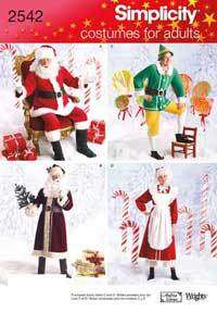 Simp 2542 Adult Santa Mrs. Claus Elf Costume Pattern  