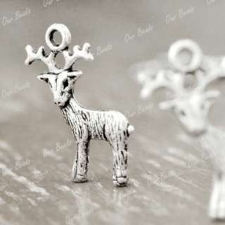 30pcs Tibet Style Tibetan Silver Buck Deer Charm Pendant Drop Findings 