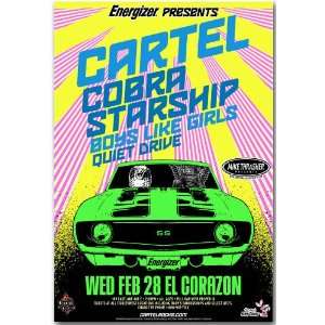 Cartel Poster  C Cobra Starship  Concert Flyer   Chroma 