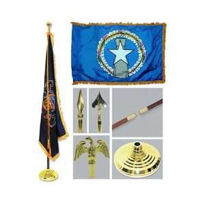  Northern Marianas 3ft x 5ft Flag Flagpole Base and Tassel 