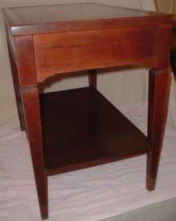   Mersman Mahogany Leather Top Table w Drawer Side/Lamp/End/Stand #2