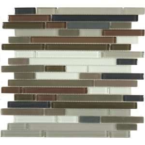   Grey Random Brick Series Glossy & Frosted Glass Tile   13078 Home