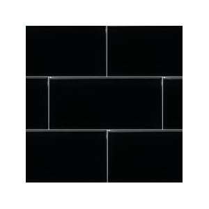  Subway Glass Tile 3x6 Black Reflective Dimensions