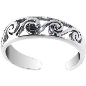  Sterling Silver 925 Tribal Wave Toe Ring Jewelry