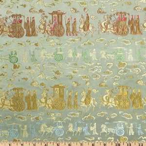  29 Wide Chinese Silk Brocade Parade Steel Fabric By The 