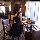 Women Korea Sexy Backless Sleeveless Mini Dresses #022