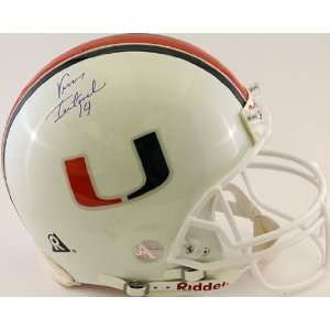  Vinny Testaverde Autographed Helmet   (University of Miami 