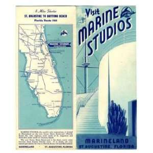  Visit Marine Studios Brochure St Augustine Florida 1940 