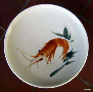 Shrimp Plate Raised with Rim 8.5 Hand Painted Japan?  