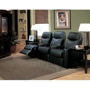  Showtime Black Leather Match Triple Theater Seating (Free 