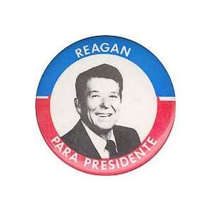  Pinback button promoting Ronald Reagan for president, 1980 