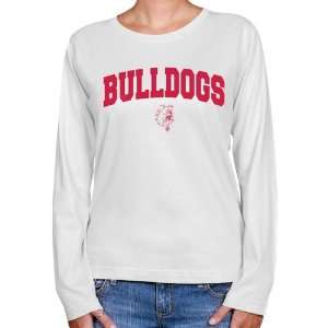 Ferris State Bulldogs Ladies White Logo Arch Long Sleeve Classic Fit T 