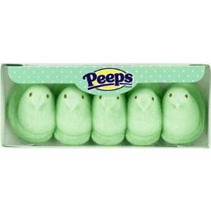 Marshmallow Peeps Green Chicks 5ct. Grocery & Gourmet Food