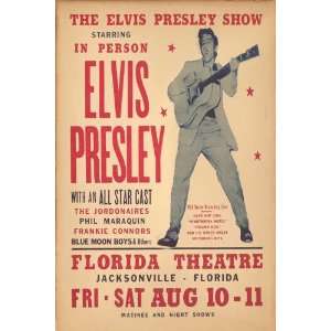   Concert Poster (1956) Florida Theatre Jacksonville, FL (14 x 22 Inches