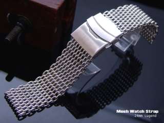 SHARK Polish Mesh Divers Watch Band Bracelet, 3 sizes  