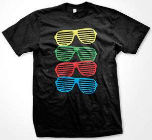 Colorful Shutter Shades Retro Sunglasses Mens T shirt  