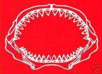 GREAT white shark jaw tooth decal fishing sticker teeth  