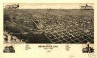 1883 Bismark BURLEIGH Co County ND North Dakota Map r2  