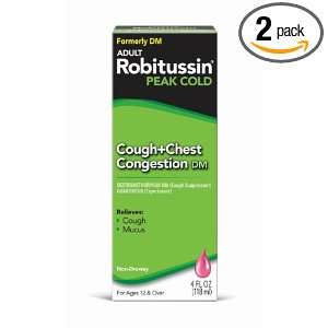 Robitussin Peak Cold Cough and Chest Congestion DM, 4 Ounce (Pack of 2 