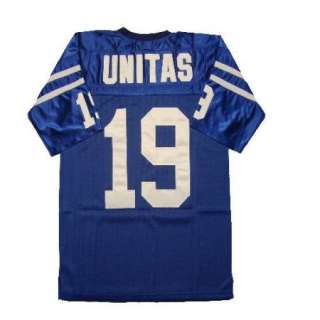 Johnny Unitas #19 Indianapolis Colts Blue Sewn Mens Size Jersey  