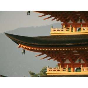 Close View of a Pagoda at the Itsukushima Shinto Shrine Photographic 