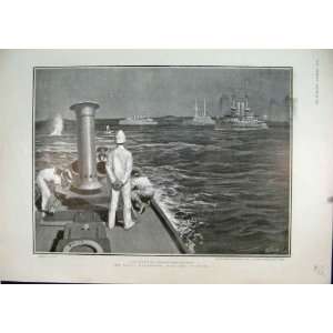    1903 Steam Boat Naval Manouvres X Fleet Ship Cannon