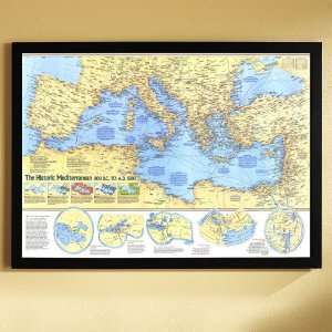   Mediterranean, 800 BC to AD 1500 Map   Black Frame