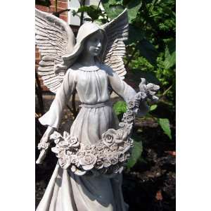 com Outdoor 24 Stone Craft Saint Angel Cherub Garden Figurine Statue 