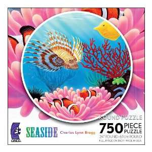    Seaside Dolphin Isle 70 Piece Round Jigsaw Puzzle Toys & Games