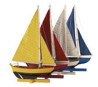 Authentic Models Four Colorful Sunset Sailers Sailboats  