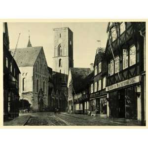 1949 Print Ancient Ribe Cathedral Denmark Streetscape Cityscape 