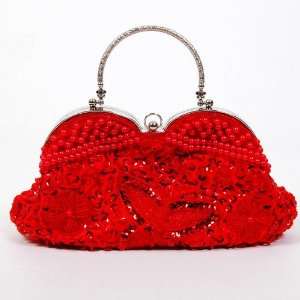  Floral Butterfly Shoulder Bag Tote Handbag Red Baby