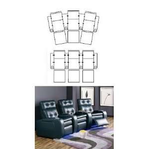  Palliser Zeal Row of Three Home Theater Seats Electronics
