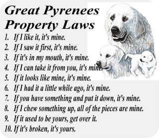 GREAT PYRENEES BIG DOG PROPERTY LAWS COMPUTER MOUSE PAD  