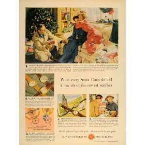  1949 Ad Watchmakers of Switzerland Christmas Tree Watch 